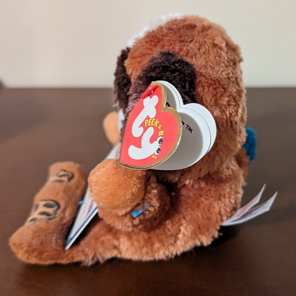 TY Peek A Boos Pups Phone Holder Beanie Boo New Plush Dog Brown - Picture 4 of 8